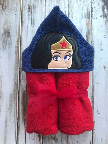 Wonder Woman hooded towel, super girl hooded towel