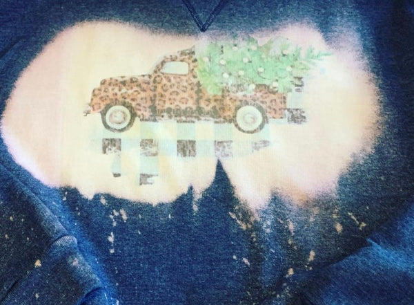 Christmas Truck bleached Sweatshirt