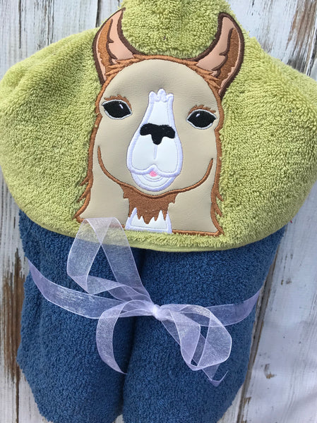Boy Llama Hooded Towel