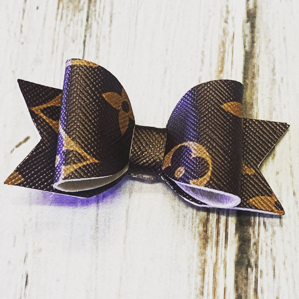 LV Inspired Leather Bow