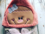 Gingerbread girl hooded towel