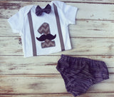 Mustache and Bow Ties Smash Cake Outfit