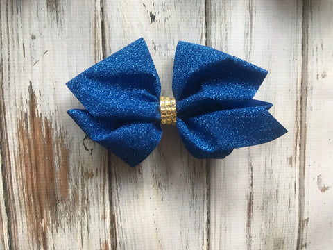 Large Blue Glitter Bow