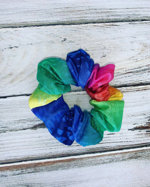 Rainbow tie dye Scrunchie