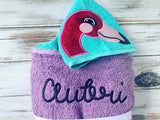 Flamingo hooded towel