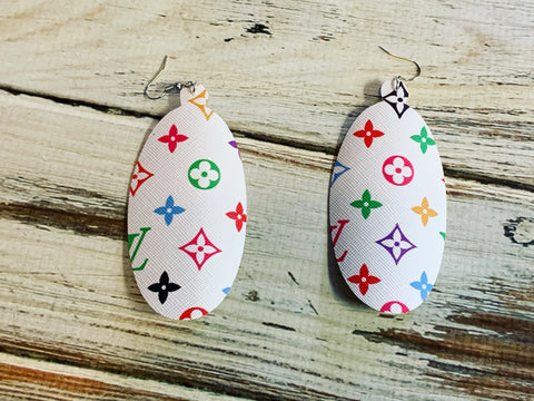 LV Inspired Leather Earrings