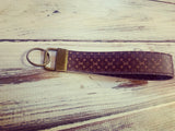 LV Inspired Leather Wristlet with key fob
