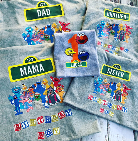 Sesame Street family Birthday shirts