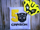 Transformer birthday shirt WITH a mask
